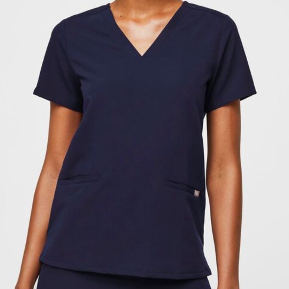 Figs Navy Scrub Top, Size Small